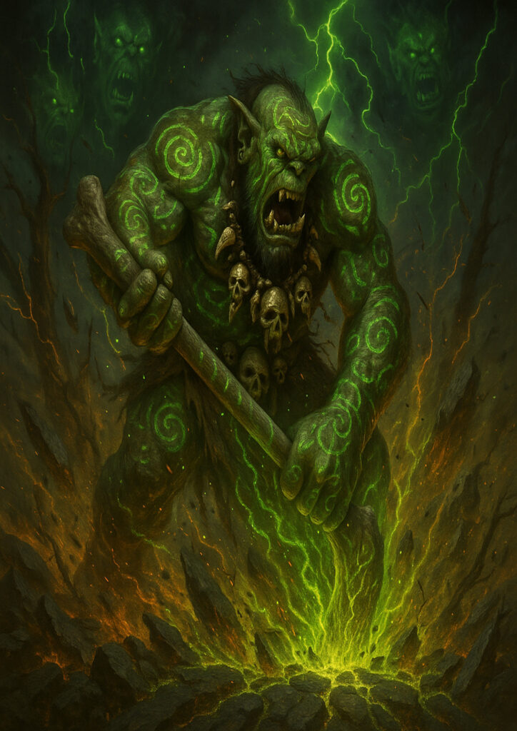 Brutal orks warriors and goblins warhammer inspired