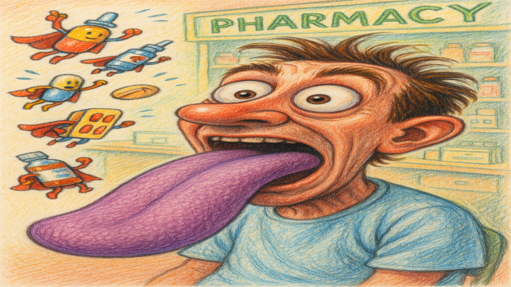 Stylized caricature illustration showing exaggerated features and playful expression