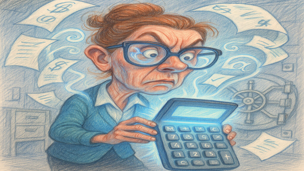 Stylized caricature illustration showing exaggerated features and playful expression