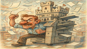 Humorous caricature illustration inspired by everyday life and human behavior