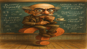 Humorous caricature illustration inspired by everyday life and human behavior