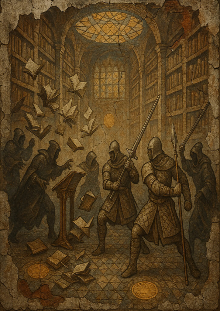 Medieval wall fresco art, antique hand-painted mural style, authentic historic texture and colors