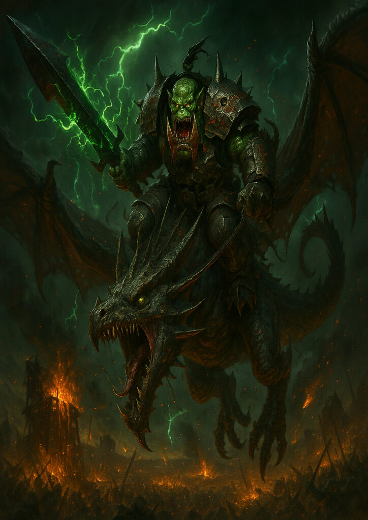 Brutal orks warriors and goblins warhammer inspired