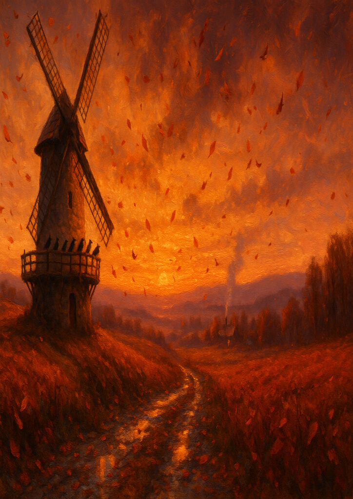 autumn countryside landscape artwork showing rural fields