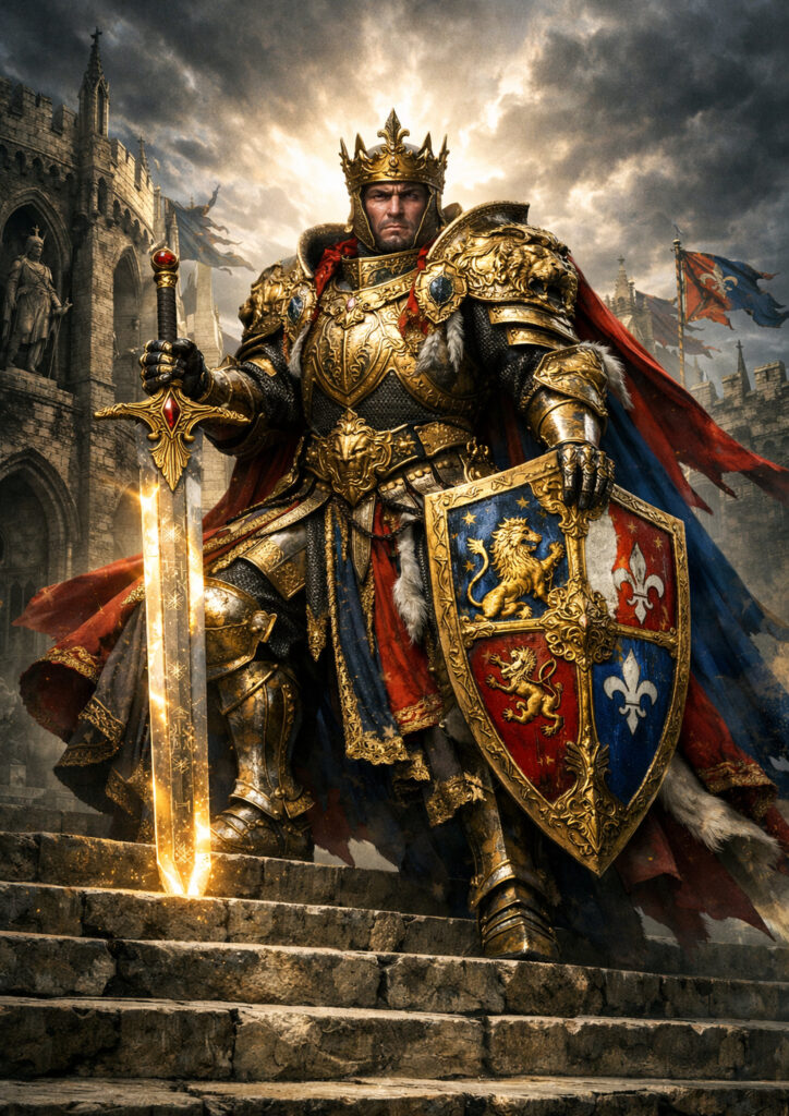 Cinematic warhammer inspired knight illustration