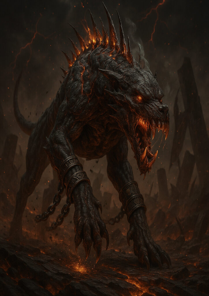 Cinematic warhammer inspired daemons of chaos illustration