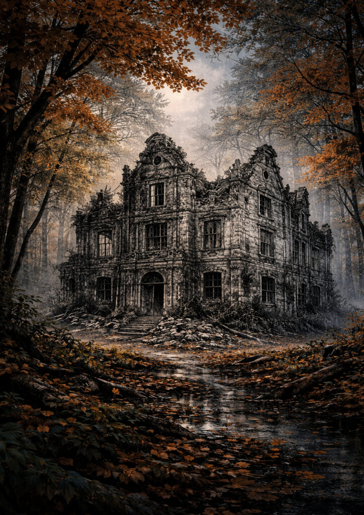 ruins landscape sketch inspired by abandoned places