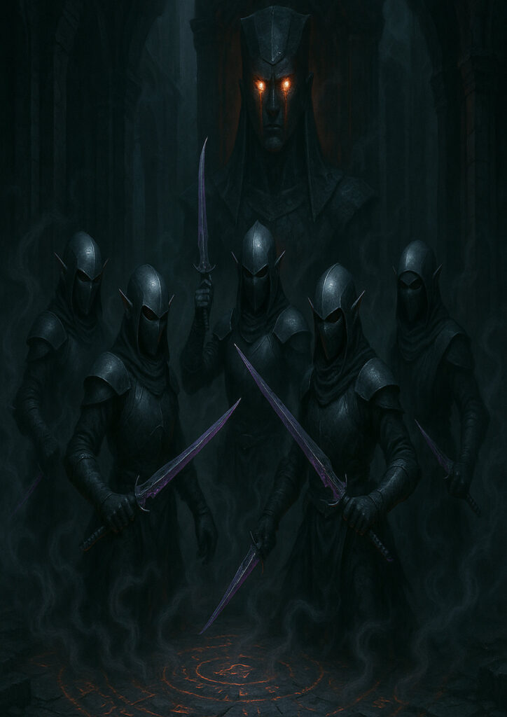 High detail warhammer inspired dark elves digital art