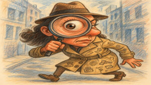 Humorous caricature illustration inspired by everyday life and human behavior