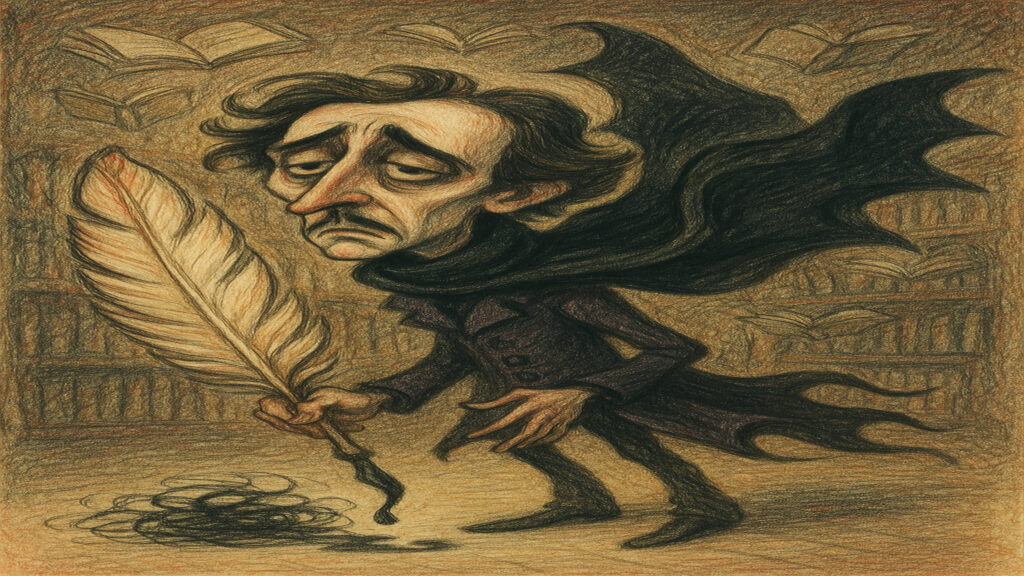 Stylized caricature illustration with light humor and expressive drawing style