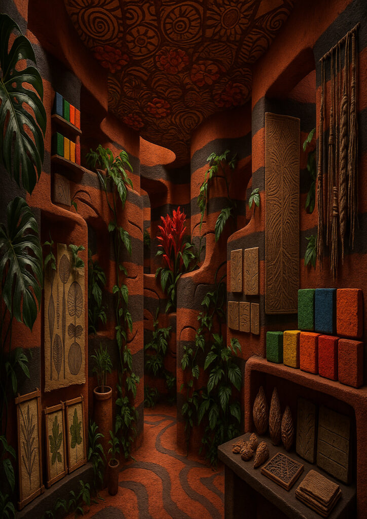 cozy interior space with natural materials