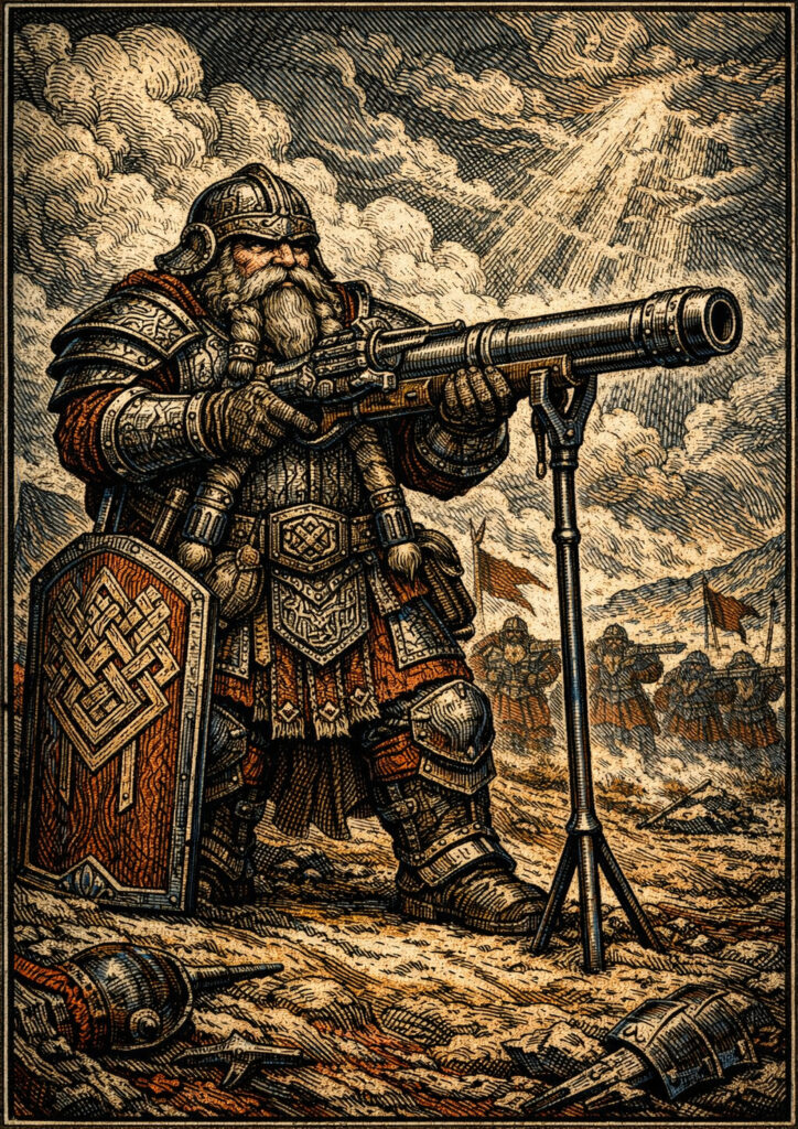 Heavily armored dwarfs warhammer inspired art