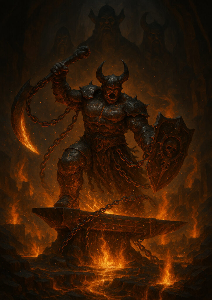 Chaos warriors army inspired by warhammer aesthetic