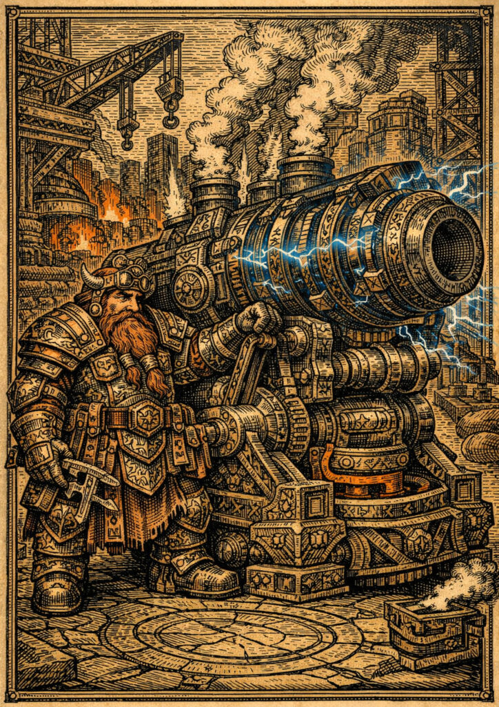 Heavily armored dwarfs warhammer inspired art