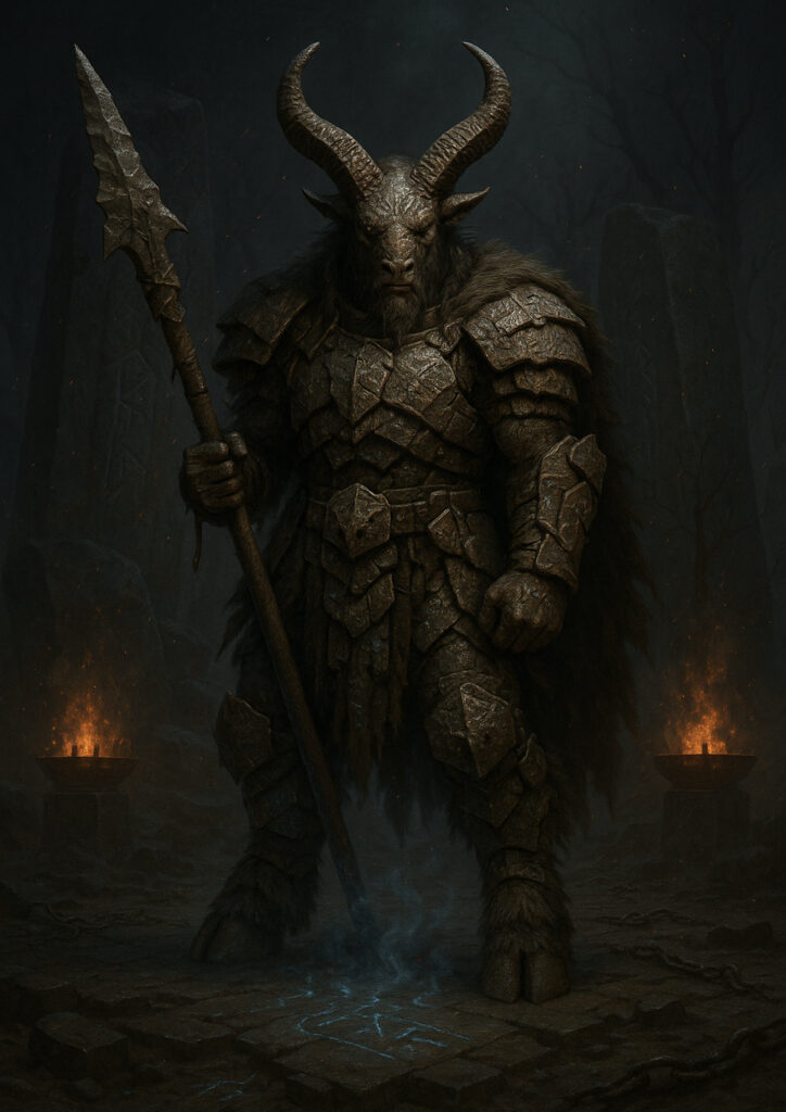 Cinematic warhammer inspired beastmen illustration