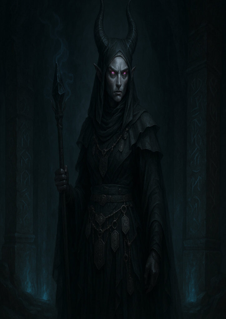 Dark elves warhammer inspired gothic fantasy artwork