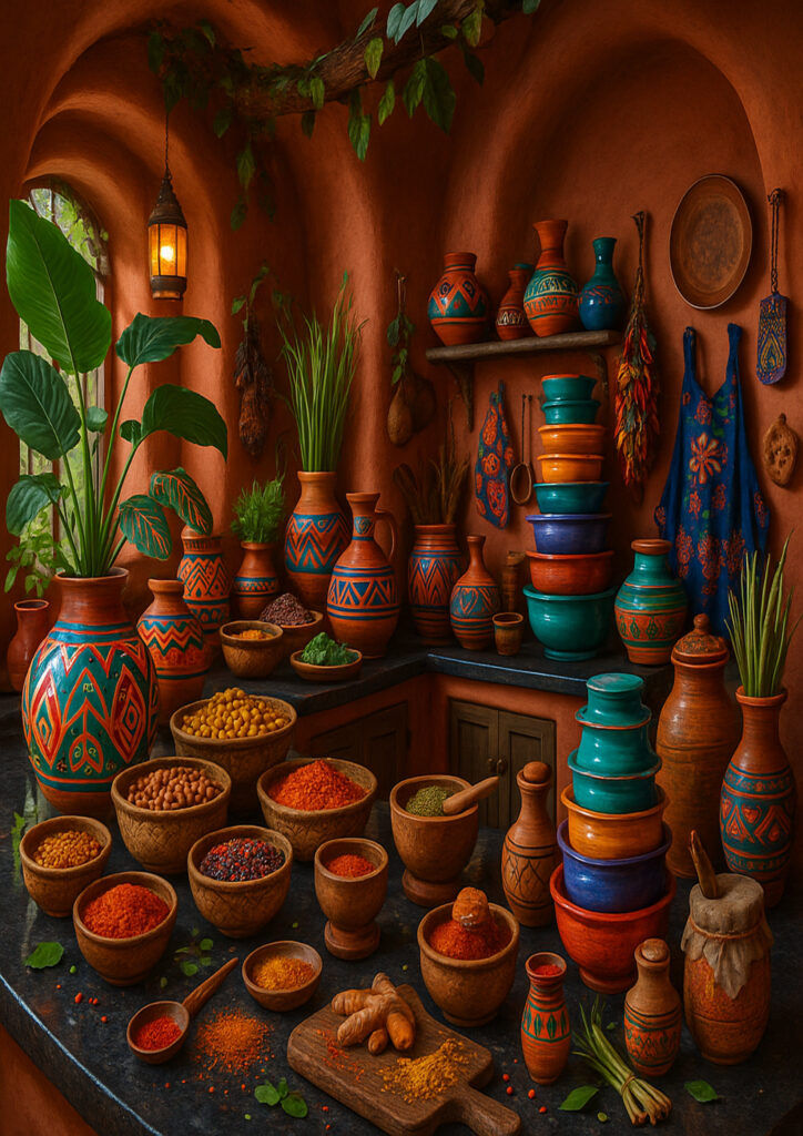 warm interior room inspired by traditional cultures