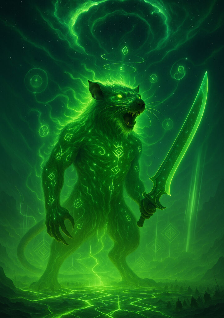 Cinematic warhammer inspired skaven illustration