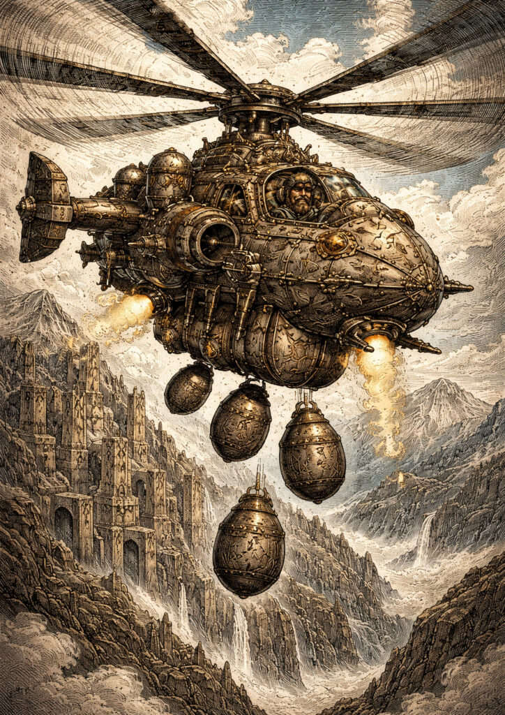 Cinematic warhammer inspired dwarfs illustration