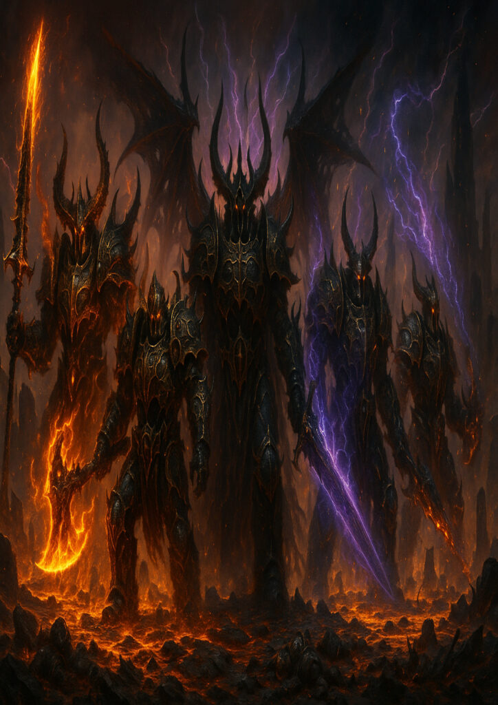 Chaos warriors army inspired by warhammer aesthetic