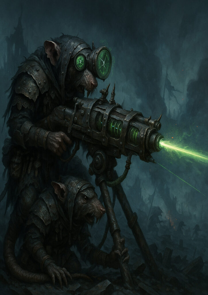 Cinematic warhammer inspired skaven illustration