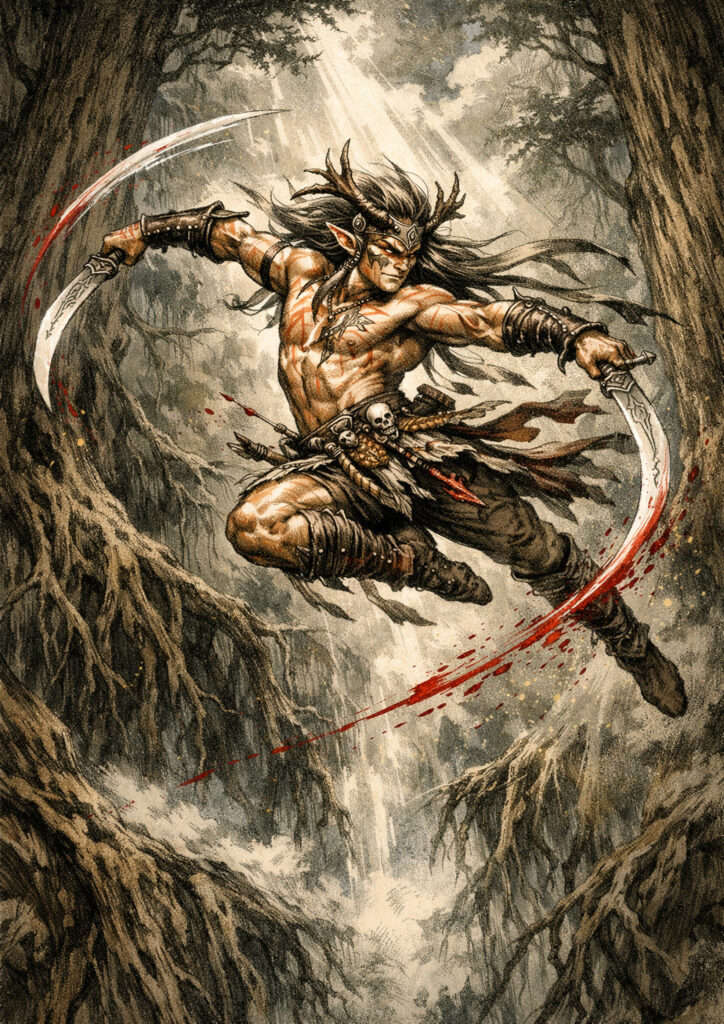 High detail warhammer inspired wood elves characters