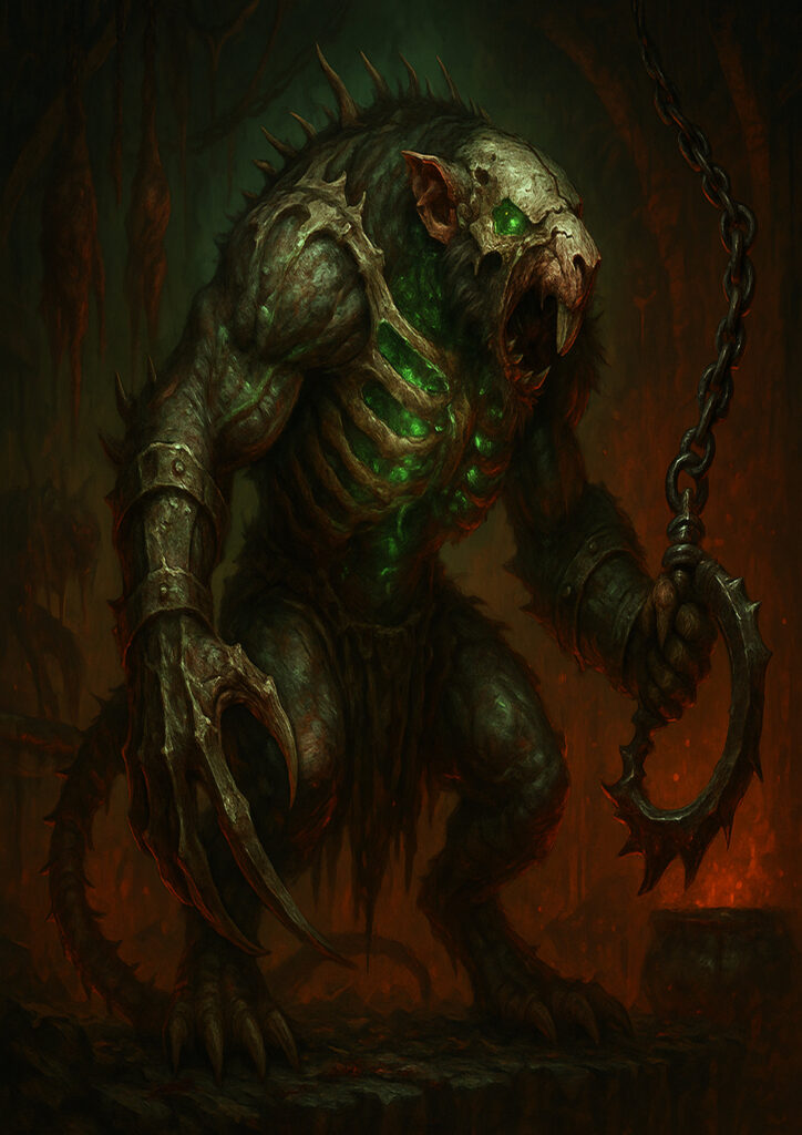 Cinematic warhammer inspired skaven illustration