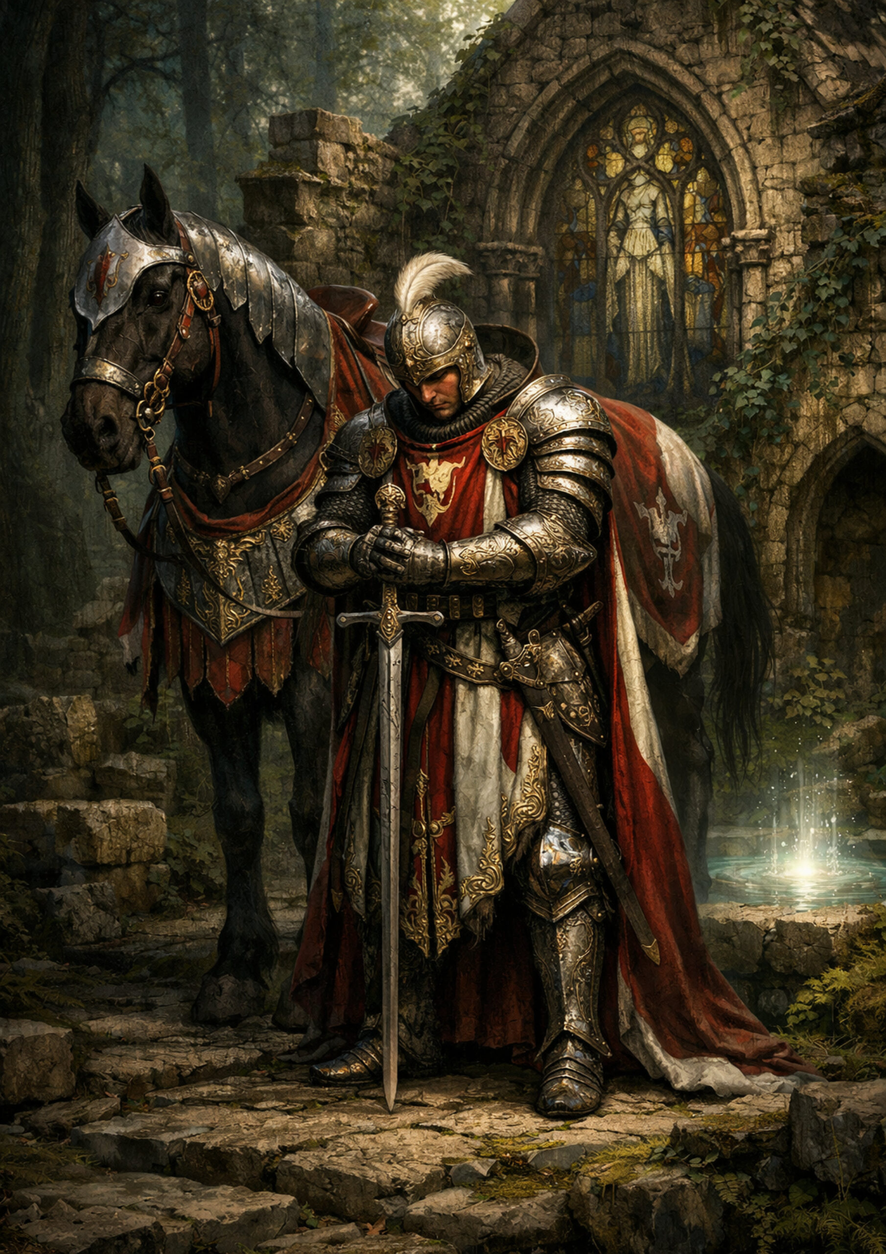 Warhammer inspired knights digital fantasy art