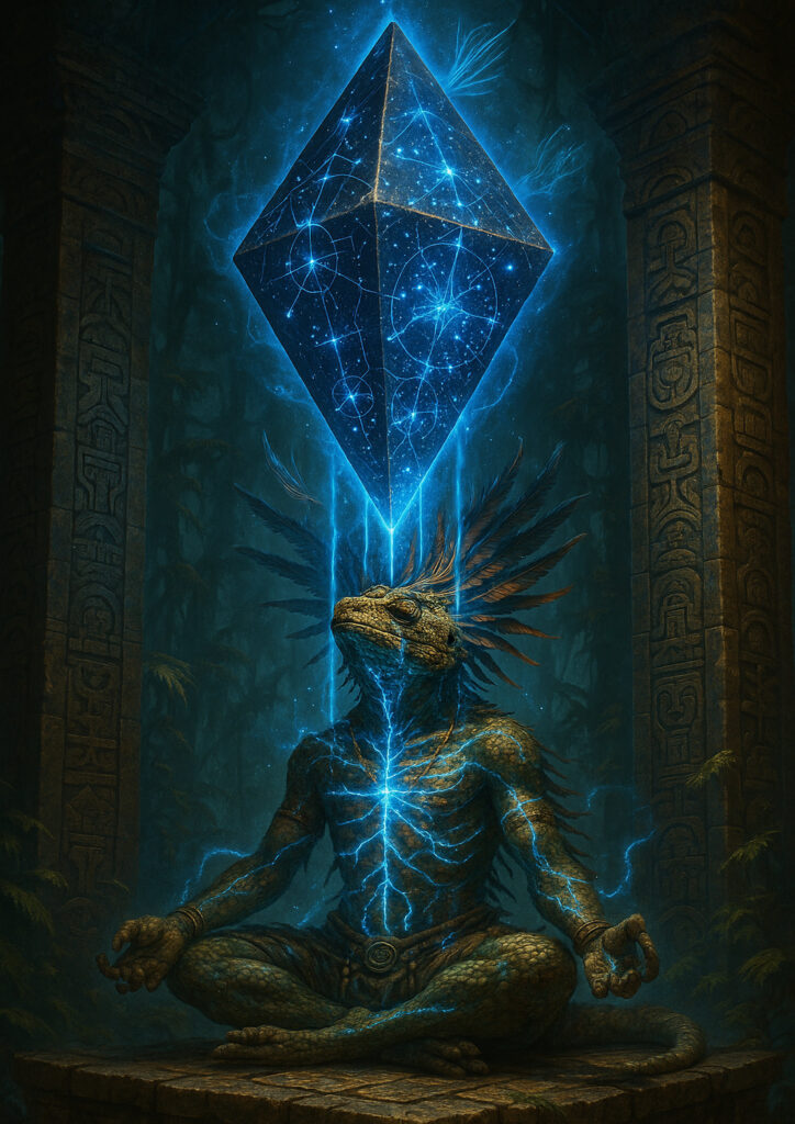 Epic warhammer inspired lizardmen battlefield scene