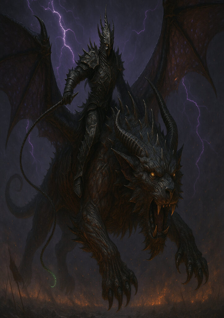 Cinematic warhammer inspired dark elf illustration