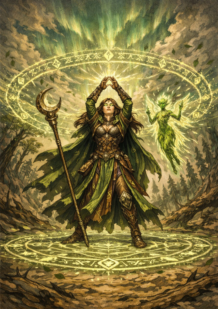 Forest wood elves with warhammer fantasy influence