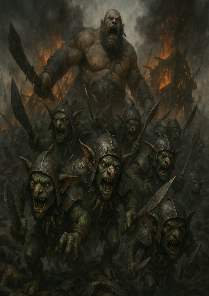 Warhammer inspired ogres warriors fantasy artwork