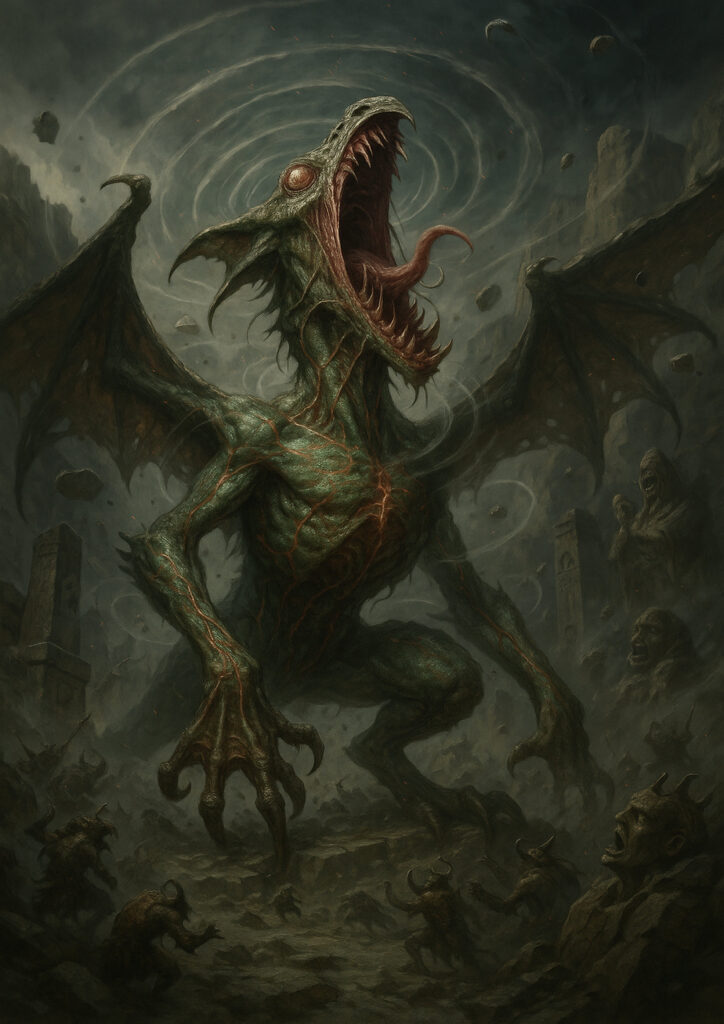 Cinematic warhammer inspired beastmen illustration