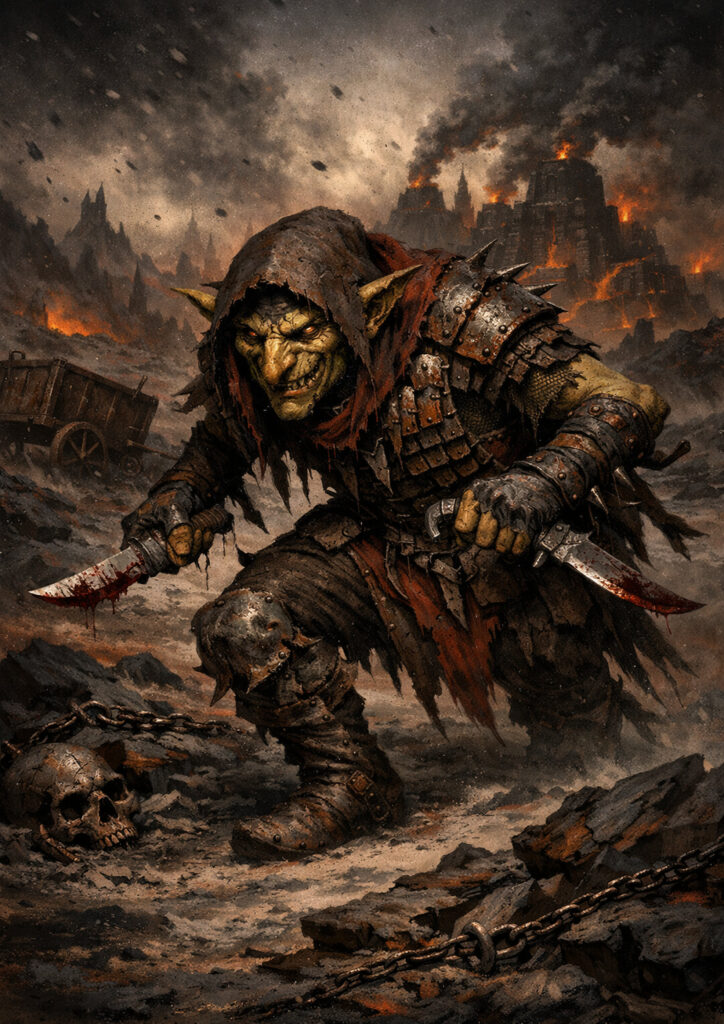 Warhammer inspired chaos dwarfs dark fantasy style