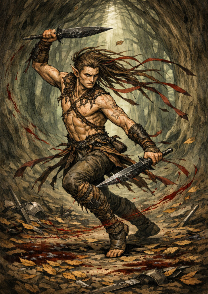 Forest wood elves with warhammer fantasy influence