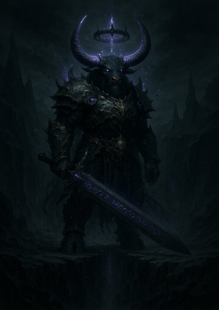 Cinematic warhammer inspired beastmen illustration