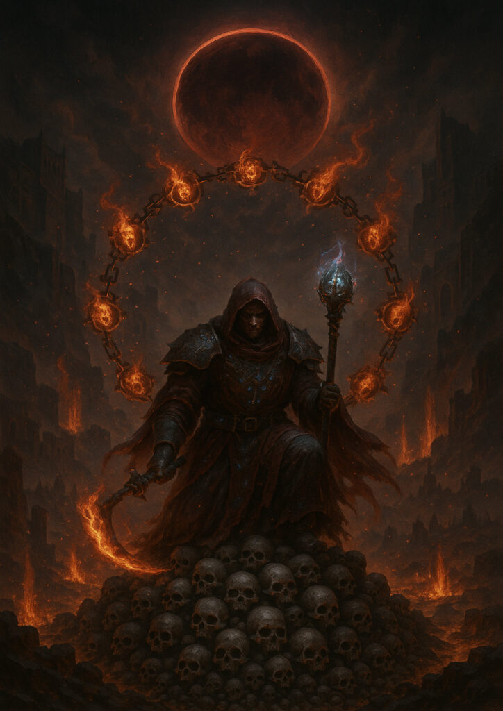 Warhammer inspired chaos warriors dark fantasy style