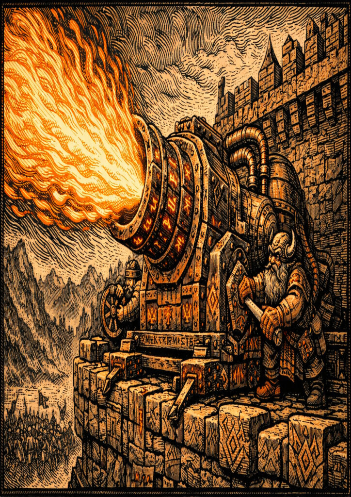 Fantasy dwarfs warriors with warhammer influence