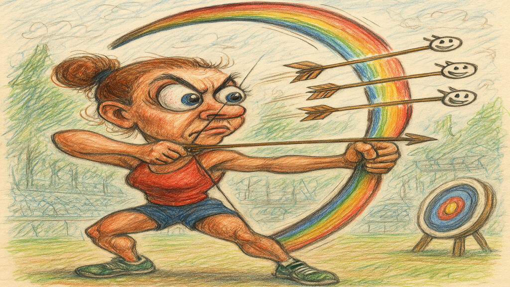 Stylized caricature illustration with light humor and expressive drawing style