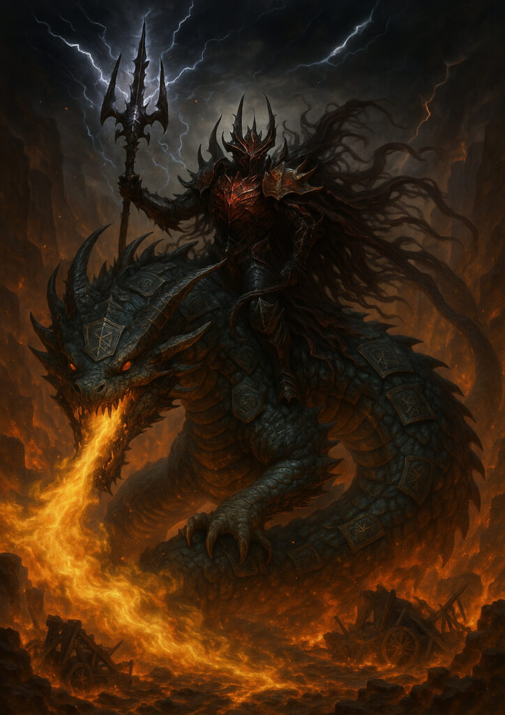 Warhammer inspired chaos warriors dark fantasy style