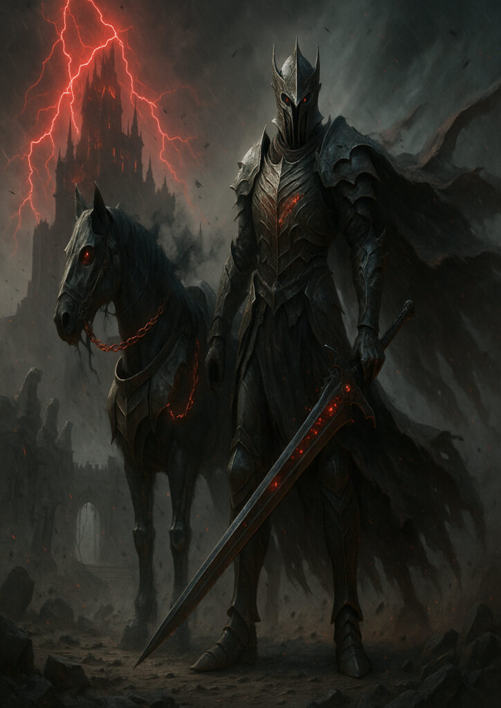 Epic warhammer inspired vampires battlefield scene