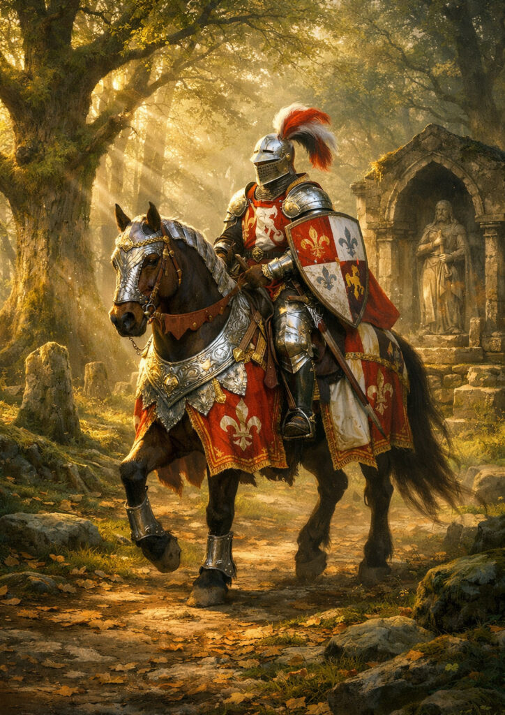 Cinematic warhammer inspired knight illustration