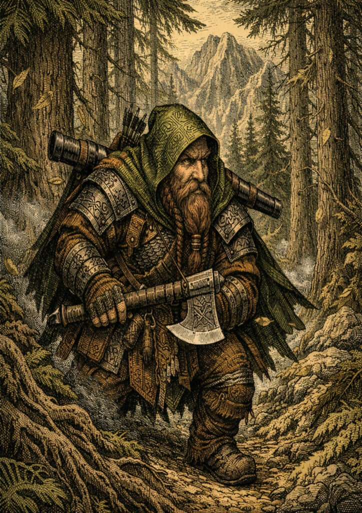 Fantasy dwarfs warriors with warhammer influence