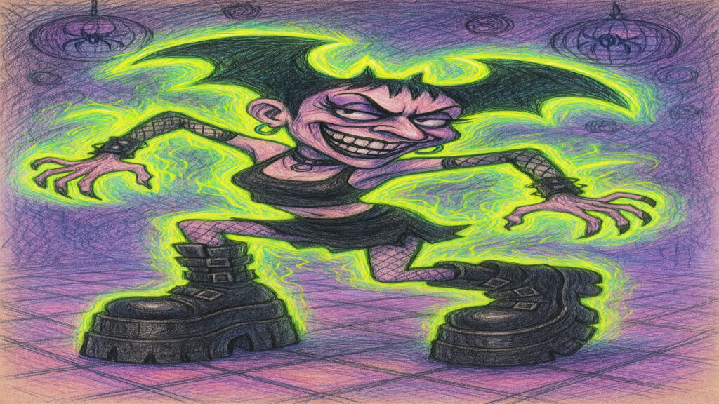 Stylized caricature illustration with light humor and expressive drawing style