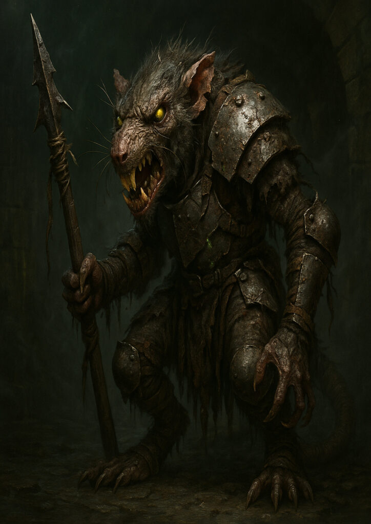 Dark fantasy skaven with warhammer influence