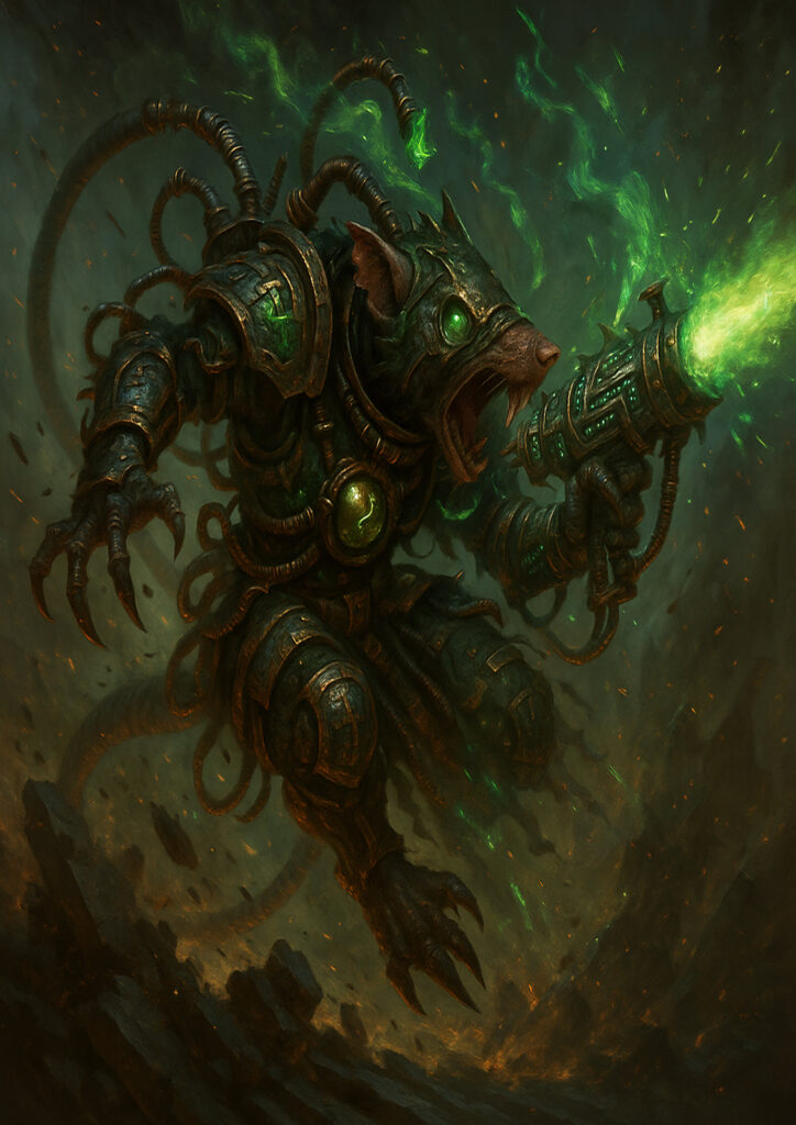 Dark fantasy skaven with warhammer influence