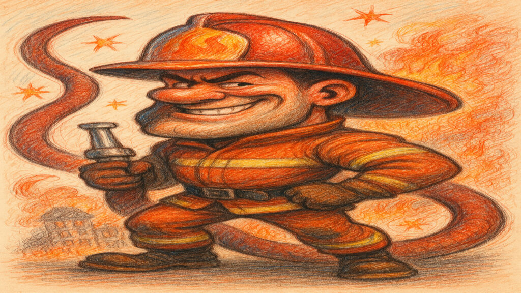 Stylized caricature illustration with light humor and expressive drawing style