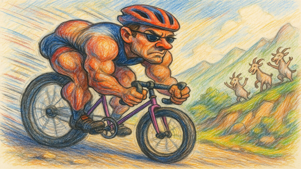 Stylized caricature illustration with light humor and expressive drawing style