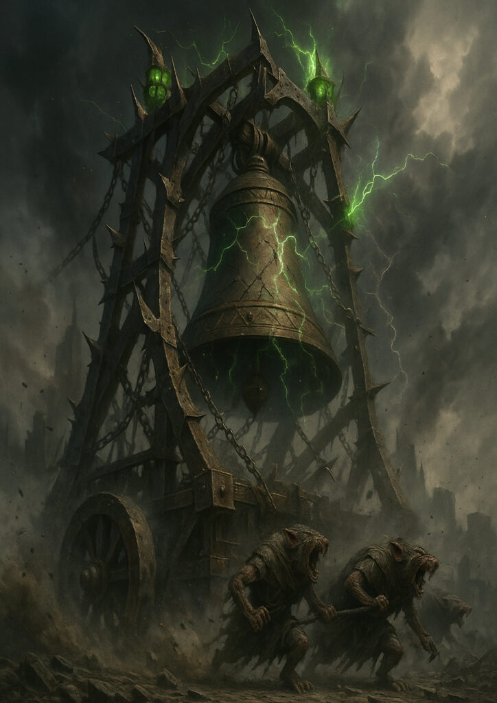 Epic warhammer inspired skaven battlefield scene