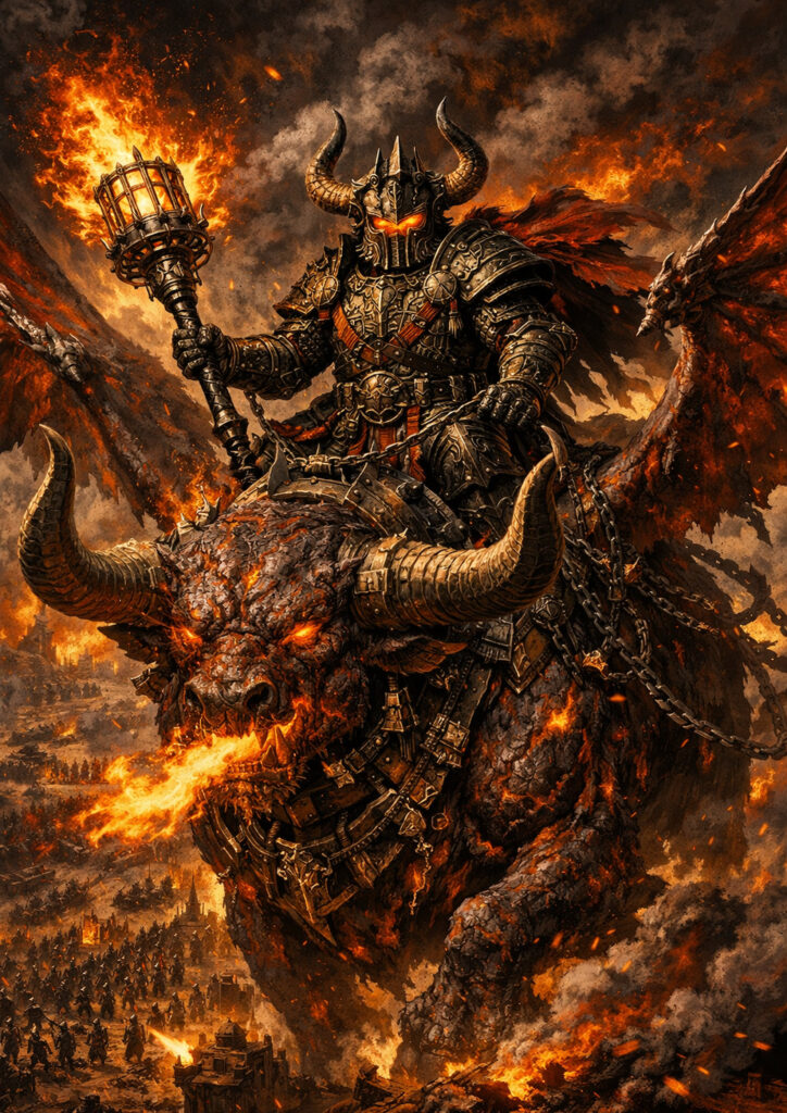 Warhammer inspired chaos dwarfs industrial fantasy art